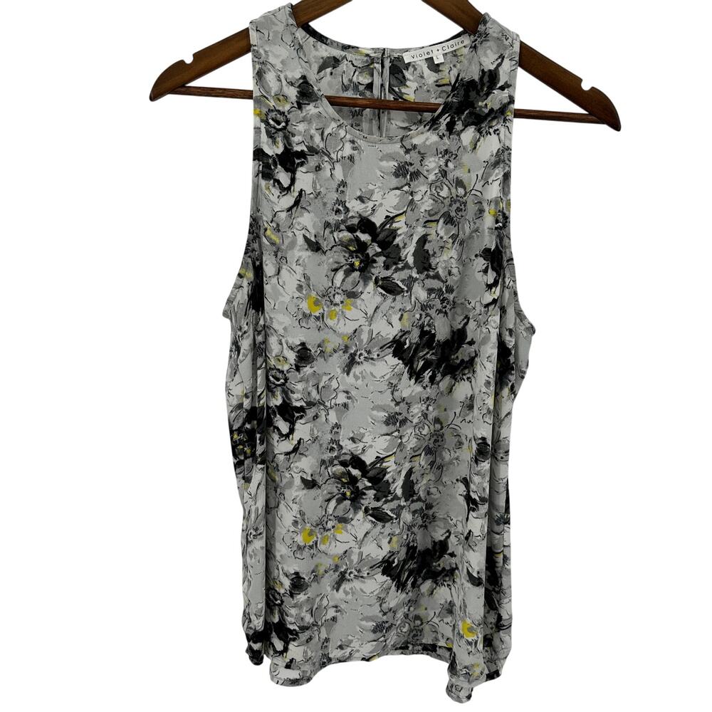 Violet & Claire Women's Tank Top Blouse Size Large Lightweight Abstract Floral